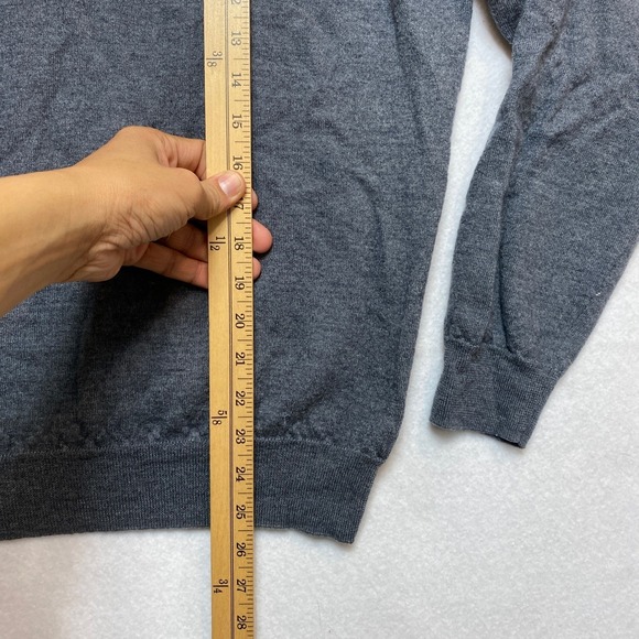 Peter Millar Sweater Mens XL Dark Gray Merino Wool Lyocell Pullover Quarter Zip - Picture 3 of 9